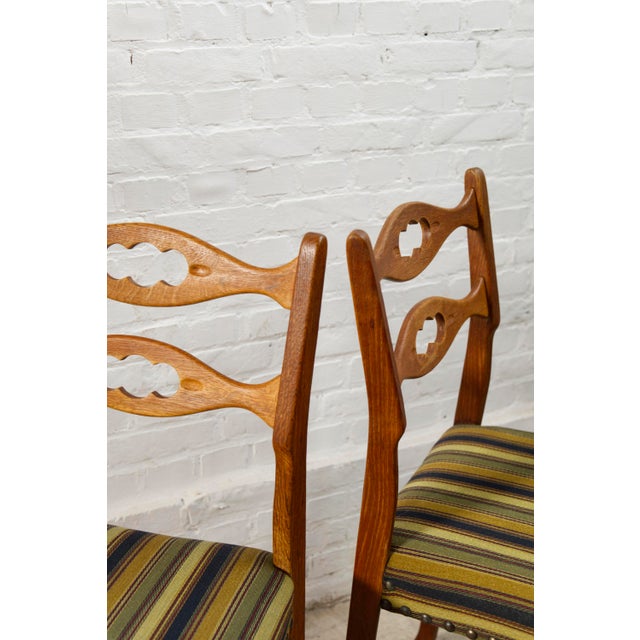 Vintage Oak and Wool Dining Room Chairs by Henning Kjaernulf, 1960s, Set of 4 For Sale - Image 15 of 18