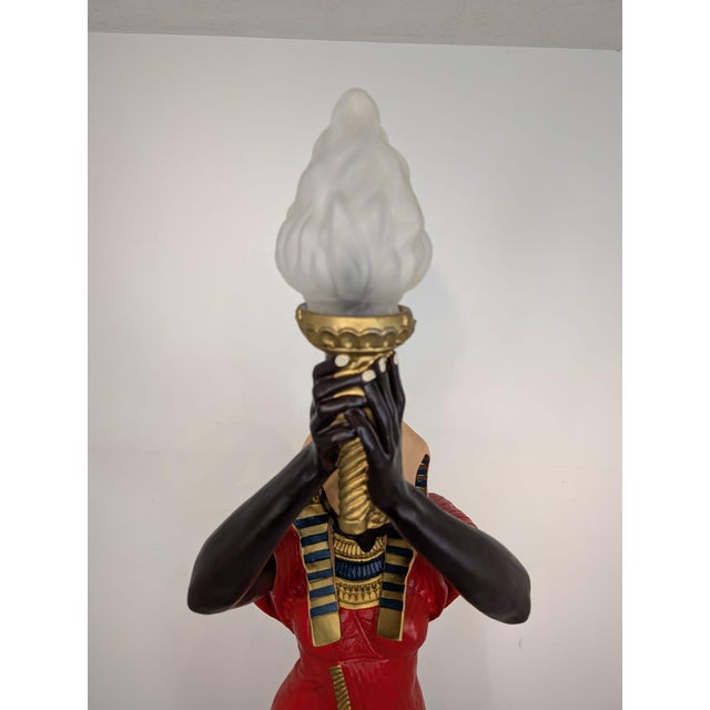 Egyptian Floor Lamp in Resin, 1980s For Sale - Image 3 of 18