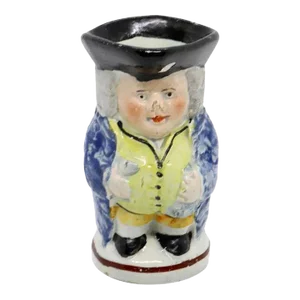 Early 19th Century Small English Georgian Staffordshire Pottery Toby Jug