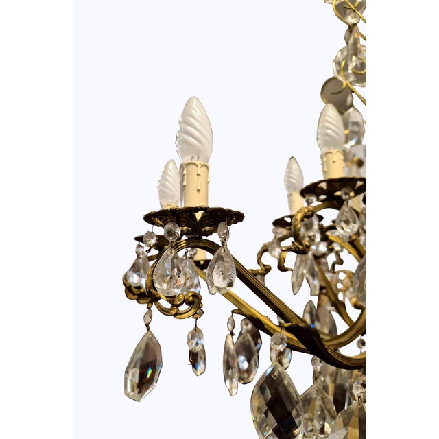 Eighteen-Light King Umberto of Savoy Chandelier in Bronze and Crystal, 1890s For Sale - Image 5 of 14