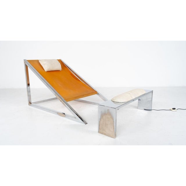 Mid-Century Modern Mies Lounge Chair with Ottoman attributed to Archizoom Associati, 1960s For Sale - Image 12 of 18