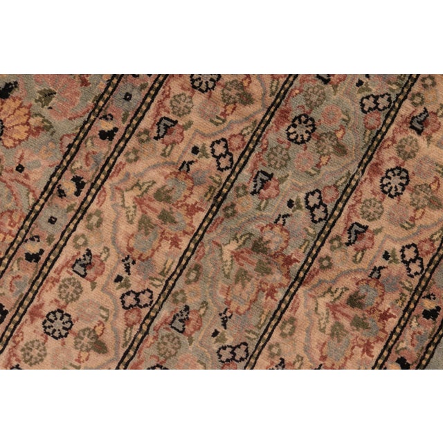1990s Floral 1990's Pak-Persian Green/Beige Wool Rug - 6'3'' X 9'6'' For Sale - Image 5 of 9