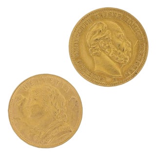 Vintage Gold Coins, Set of 2 For Sale