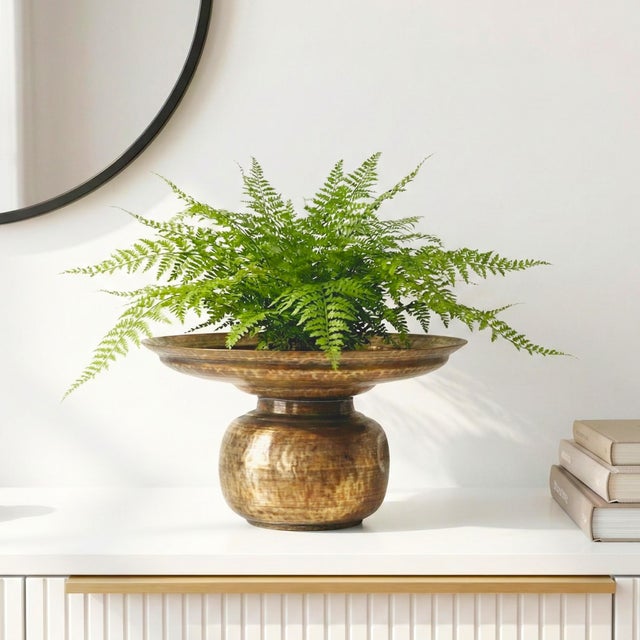 Elevate your home with the soulful charm of a bygone era. This exquisite Antique Brass Decorative Bowl for Centerpiece is...