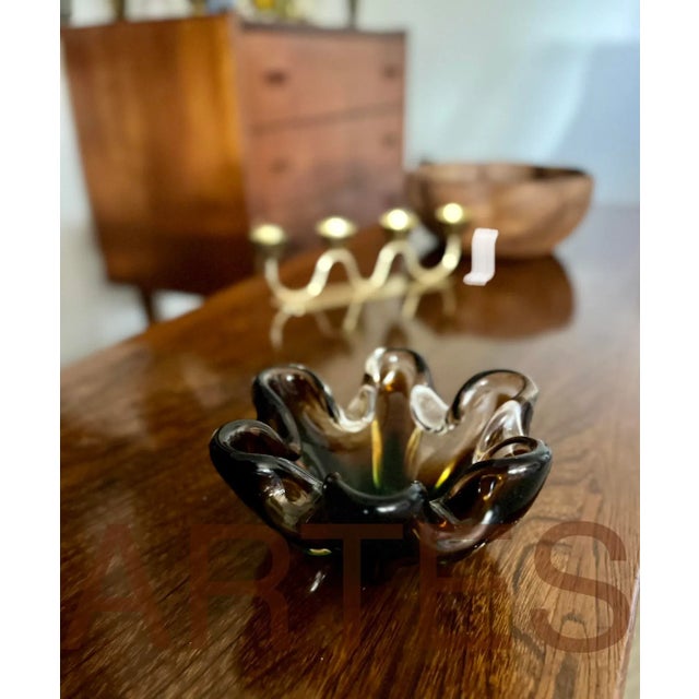 Burnt Umber 1960s Murano Art Glass Bowl For Sale - Image 8 of 9