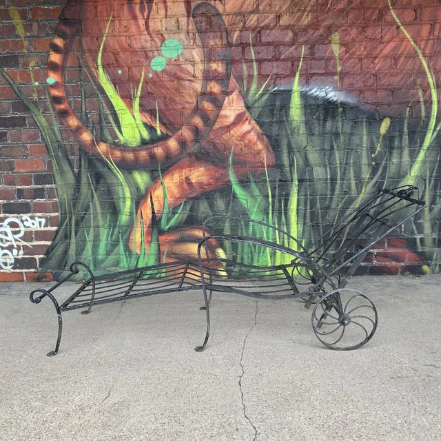 Salterini Wrought Iron Salterini Chaise Patio Lounge Chair For Sale - Image 4 of 12