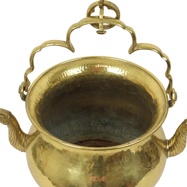 Large Copper Griffin Kettle Planter in Brass, 1890s For Sale - Image 12 of 18