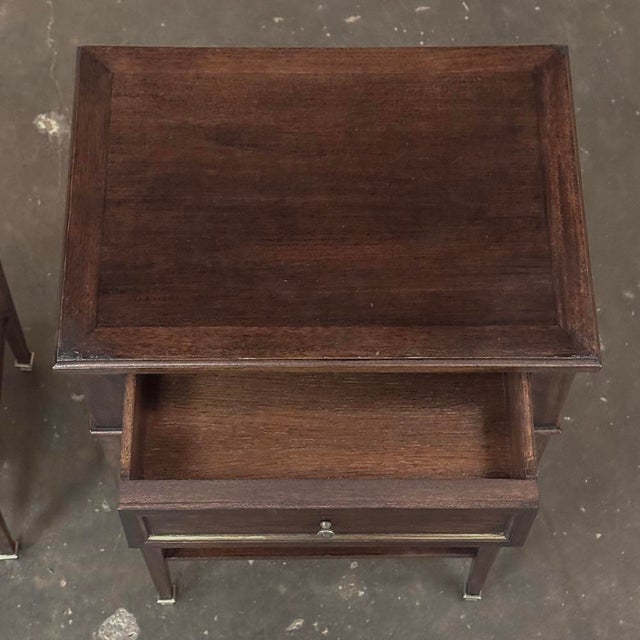 Pair Mid-Century Louis XVI Style Mahogany End Tables For Sale - Image 17 of 18