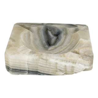 Large Grey Marble Ashtray, 1950s For Sale