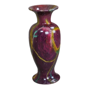 20th Century Chinese Purple Jade Carved & Polished Marble Flower Vase Urn