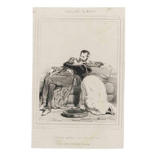 Paul Gavarni, Impressions of Ménage, Plate 11, Mid-19th Century, Lithograph For Sale