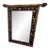 Late 19th Century Large Japanese Shibayama-Style Black Lacquer Mirror With Faux-Bamboo Frame For Sale
