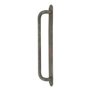 Vintage European 29.25 In. Tirez Brass Front Door Pull For Sale