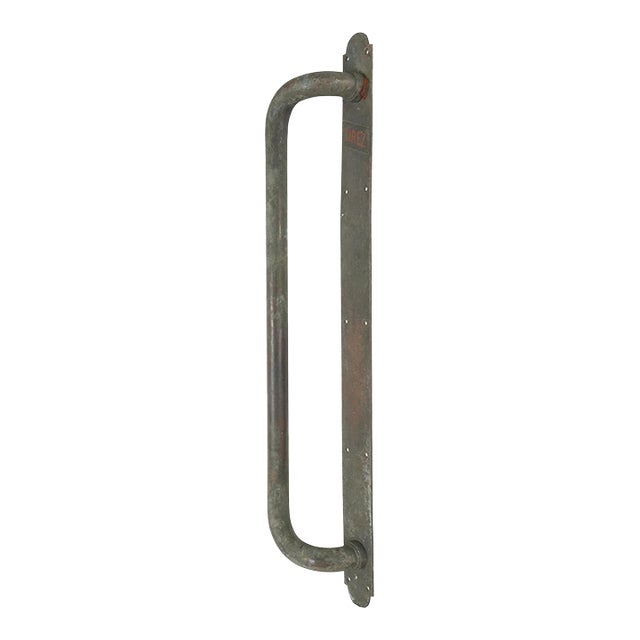 Vintage European 29.25 In. Tirez Brass Front Door Pull For Sale