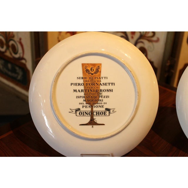 Limited Edition White Porcelain, Black and Gold Printed Plates by Fornasetti, 1970s, Set of 2 For Sale - Image 14 of 18
