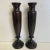 Very elegant wooden candle stick holders. The wood is very dark brown and they have great shape and height.