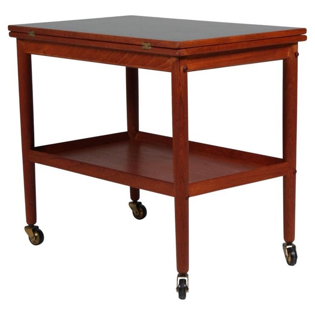 Bar Cart attributed to Ole Wanscher, 1960s For Sale - Image 10 of 10
