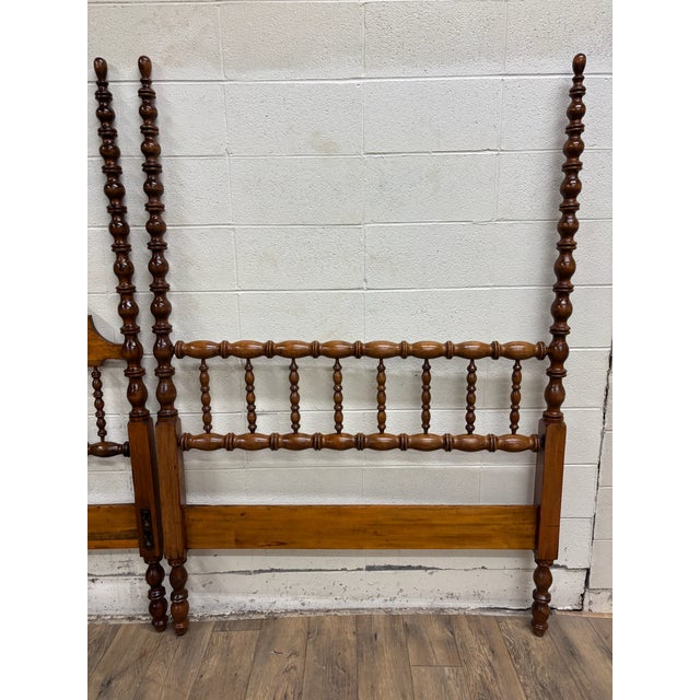 Vintage Full Size Jenny Lind Spindle Bed Spool Headboard and Footboard For Sale - Image 4 of 13