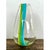 Transparent Vintage Clear Glass Vase With Blue and Green Stripes For Sale - Image 8 of 12