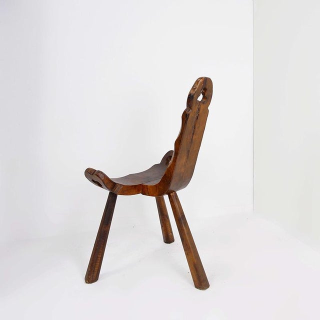 French Wooden Carved Tripod Chair For Sale - Image 6 of 14