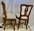 Vintage Hand Carved Italian Walnut Chairs With Leather Seats