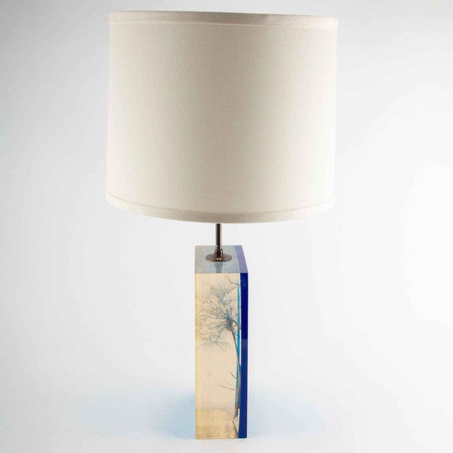 Pierre Giroudon (French, b. 1923) Lucite Table Lamp with Encapsulated Dandelion Seed Head, c. 1970 Striking modernist...