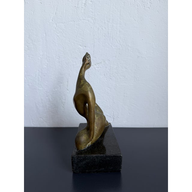 1960s Mid-Century Brazilian Modern Bronze Female Sculpture on Granite Base, 1960s For Sale - Image 5 of 14