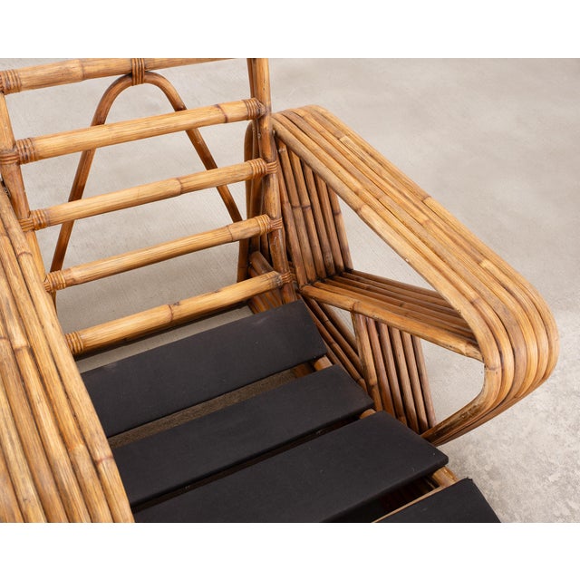 Paul T. Frankl Rattan Six-Strand Square Pretzel Chaise Longue For Sale - Image 16 of 18