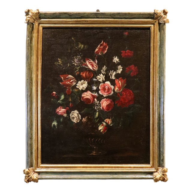Giovanni Stanchi, Still Life with Vase of Flowers, 1680, Oil on Canvas For Sale