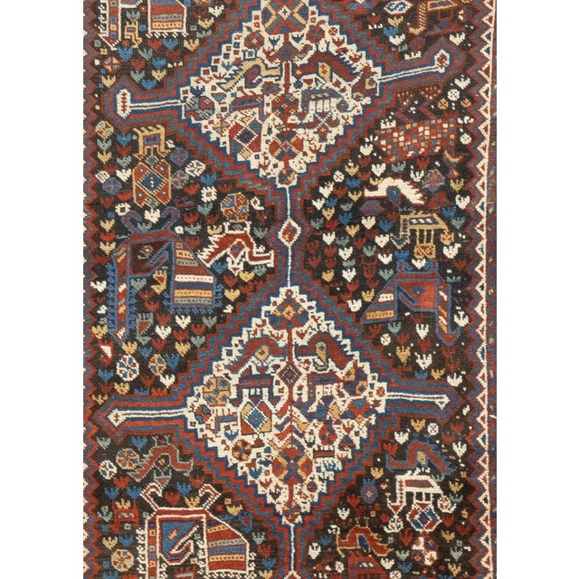 Antique Persian Qashqai Rug 4'7'' x 6'5'' | Chairish