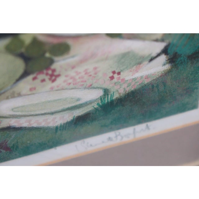 Mid 20th Century Lithograph Signed on the Bottom, Framed For Sale - Image 4 of 6