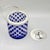Mid-Century Modern Art Glass Jars with Blue Cut in Clear Crystal Biscuit Barrels with Silver-Plated Mounts, 1950s, Set of 2 For Sale - Image 13 of 18