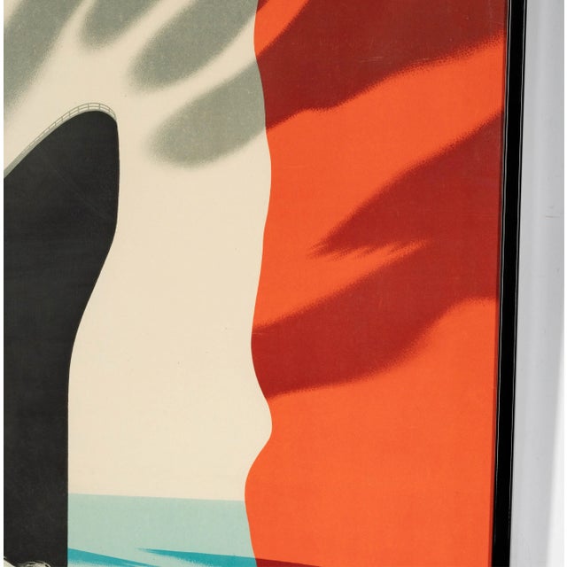 Blue 1940s Original French Poster Paul Colin Cie.Gle. Transatlantique French Line, Framed For Sale - Image 8 of 11