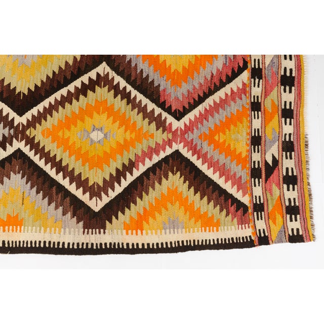 1960s Vintage Handwoven Kilim Rug For Sale - Image 5 of 10