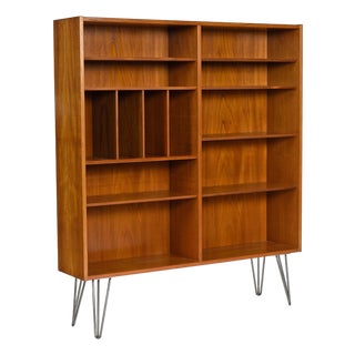 Poul Hundevad Danish Teak Bookcase on Hairpin Legs 1960s For Sale