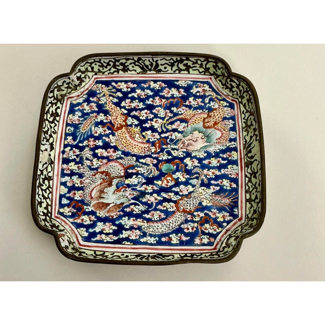 Metal 18th Century Qing Dynasty Canton Enamel Dish - Qianlong Period (1736-1795) For Sale - Image 7 of 13
