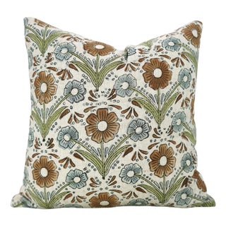 Fabdivine Indian Block Print Cushion Cover 24x24 Inch Viscose Linen-Vanshika For Sale