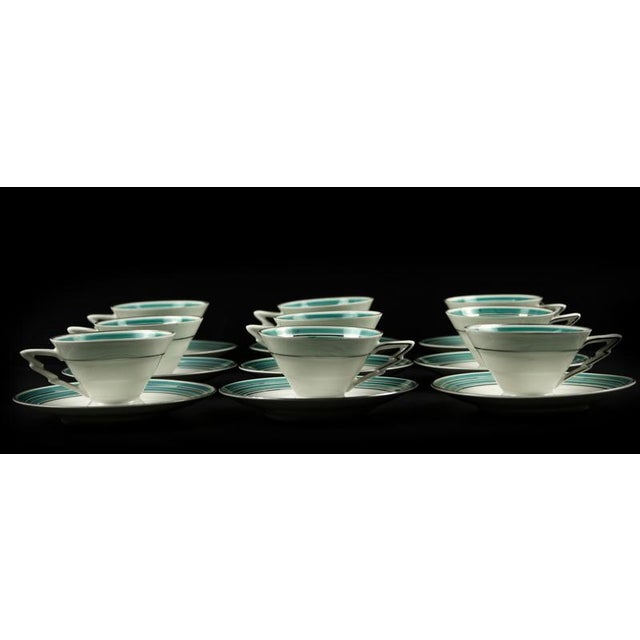 20th Century European Porcelain Coffee Set with Cups and Plates, Set of 18 For Sale - Image 8 of 15