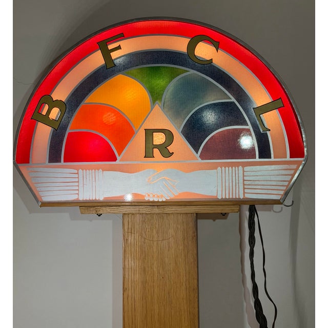 Very Rare Freemasons Rainbow Girls Unique Decorative Light Sculpture Sign For Sale - Image 9 of 12