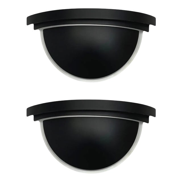 Spanish Black Metal Wall Sconces from Estiluz, Barcelona, 1980s, Set of 2 For Sale