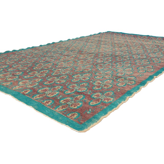 53251 Vintage Turkish Sivas Rug, 05'10 x 09'10. The Collector's Bloom: A Vintage Turkish Sivas Masterpiece of Rhythmic...