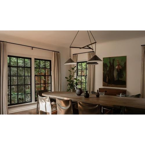 Emily Group of Three Chandelier in Steel with Dark Bronze Finish by Moss Objects For Sale - Image 12 of 13