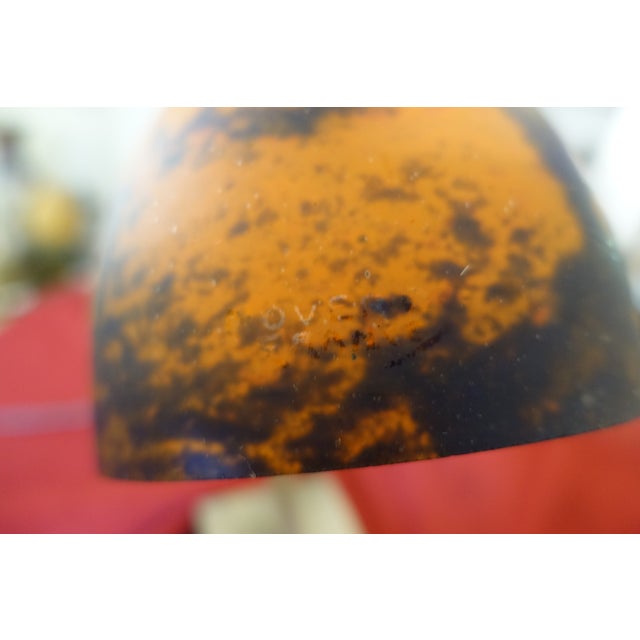 1920s Art Deco Glass Paste Table Lamp from Noverdy, 1920s For Sale - Image 5 of 8