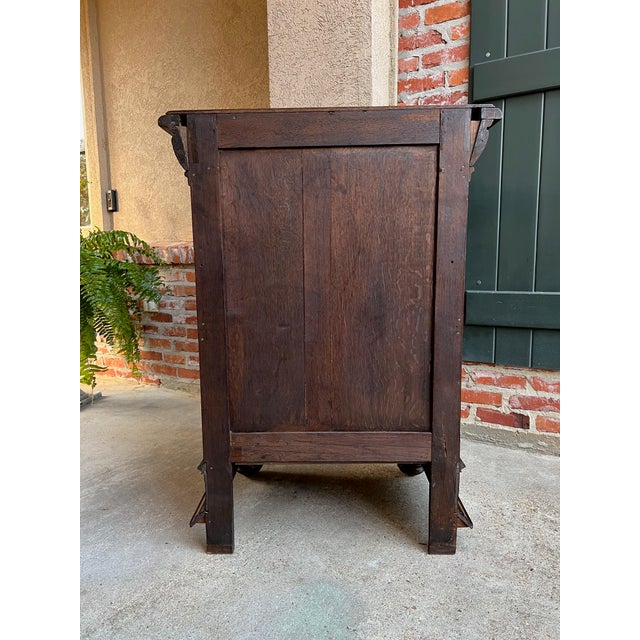 19th Century French Carved Oak Hunt Cabinet Confiturier Liquor Bar Black Forest Fox For Sale - Image 12 of 13