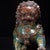 Pair of Vintage Cloisonné Enamel Guardian Lions – Gilt Bronze Foo Dogs, Turquoise Ground For Sale - Image 4 of 7