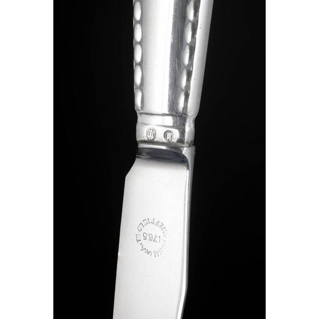 Knives in Silver and Stainless Steel. Beaded Pattern by Georg Jensen, 1930s, Set of 4 For Sale - Image 4 of 6