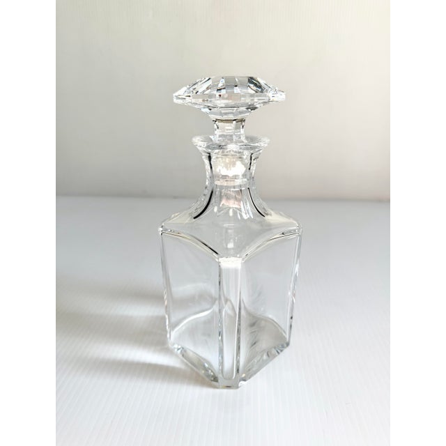 Late 20th Century Vintage Baccarat Crystal Perfection Square Whiskey Decanter & Stopper For Sale - Image 5 of 12
