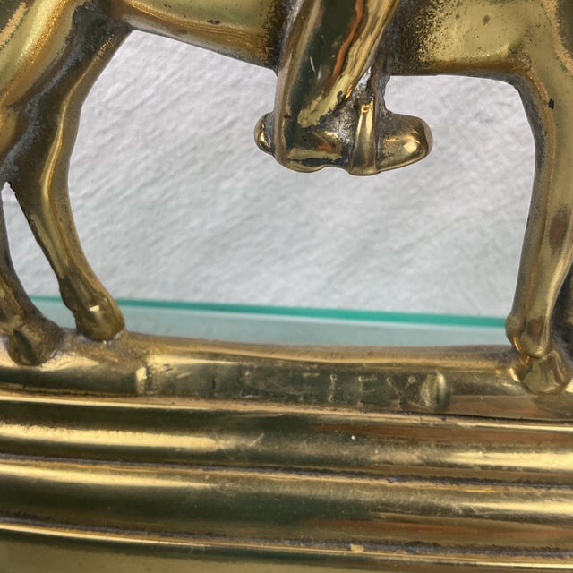 Victorian Antique Victorian Brass, British Soldier on Horseback Doorstop For Sale - Image 3 of 11