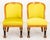 Exquisite Pair of Russian Empire side chairs that have been refurbished and reupholstered in Chartreuse Dedar silk. Made...
