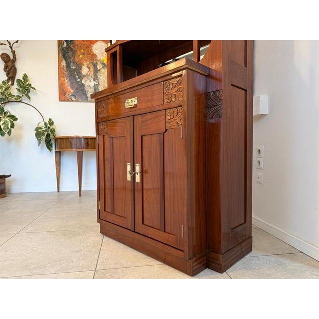 Vintage Art Nouveau Bookcase, 1920s For Sale - Image 11 of 17